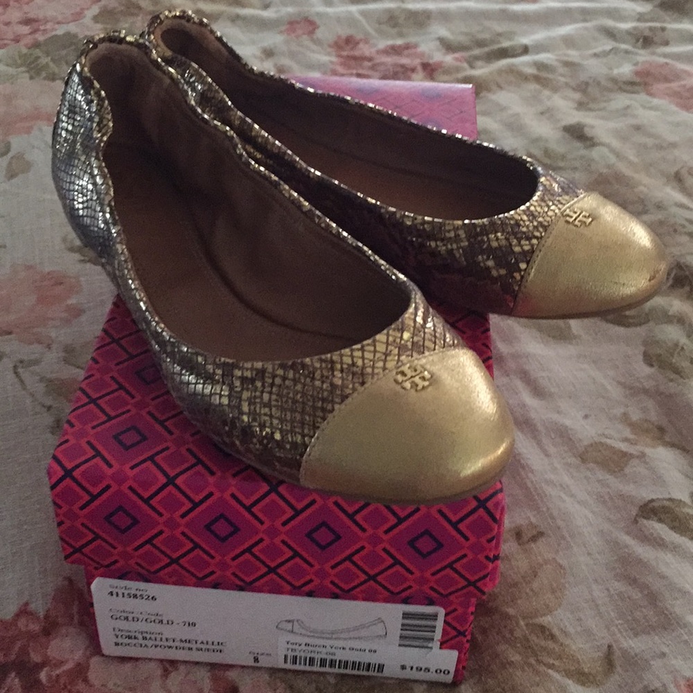 Tory Burch snake print and gold